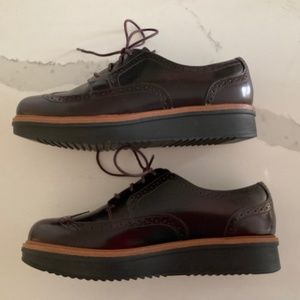 Clarks Artisan Burgundy Wingtip Leather Oxfords